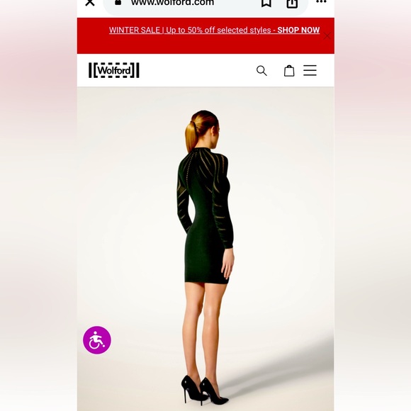 Wolford Holes Effect Black Cocktail Mini Dress Sz Small Black Dresses NWT $755 - Picture 13 of 16